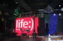 Празднование Рождества и Нового года среди сотрудников компани Life:) . В качестве декораций места проведения использованы светодиодные экраны Palami-RGB-SMD-10 и гибкие светодиодные сетки Palami-SMD-FlexiStrip-37.5